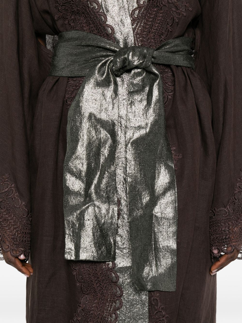 Kimono in pizzo in marrone Maurizio - donna 