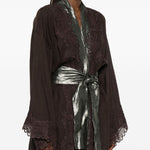 Kimono in pizzo in marrone Maurizio - donna 