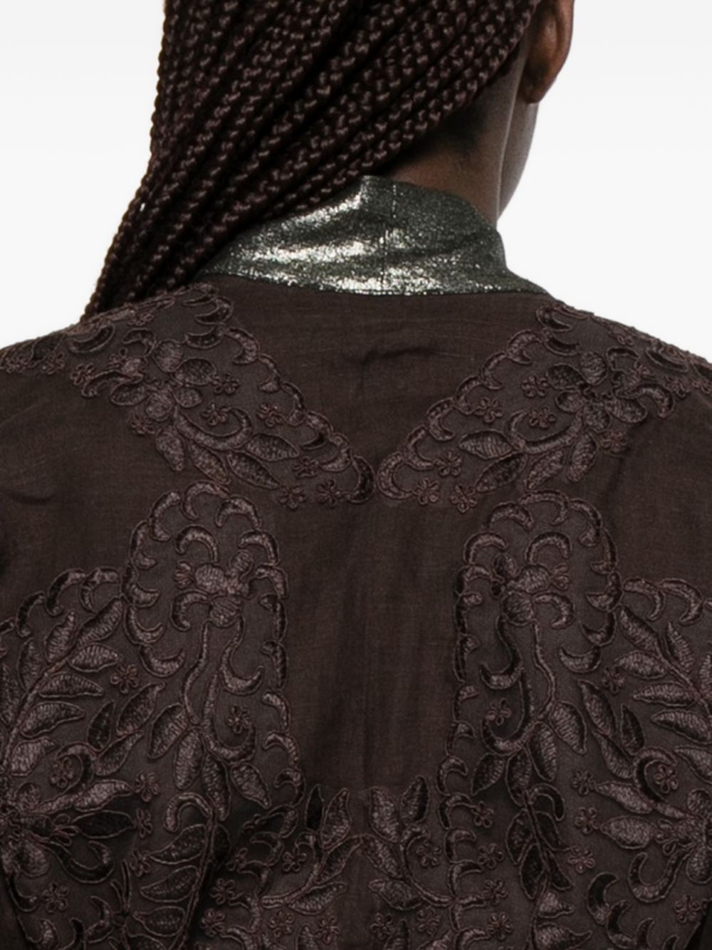 Kimono in pizzo in marrone Maurizio - donna 