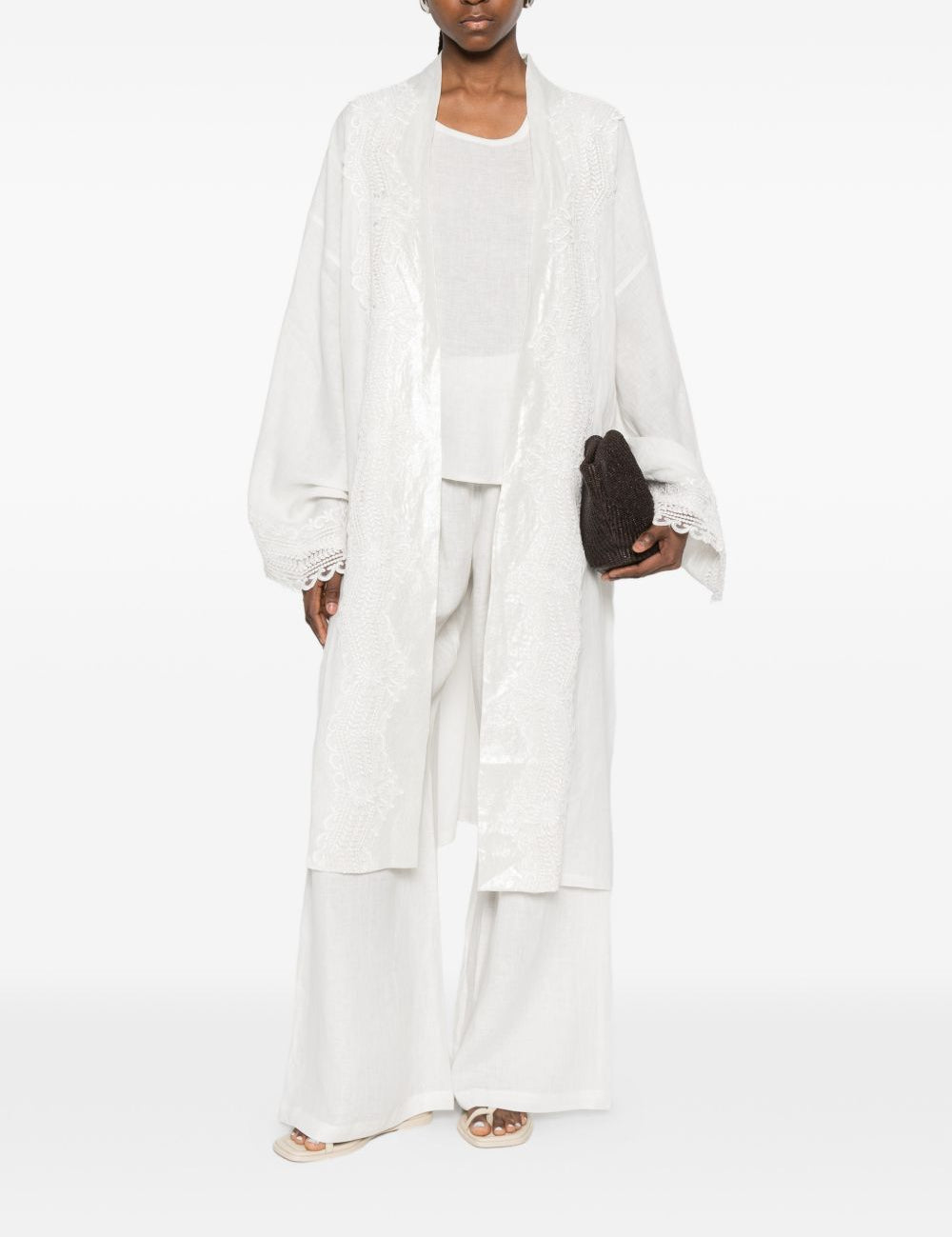 Kimono in pizzo in bianco Maurizio - donna 