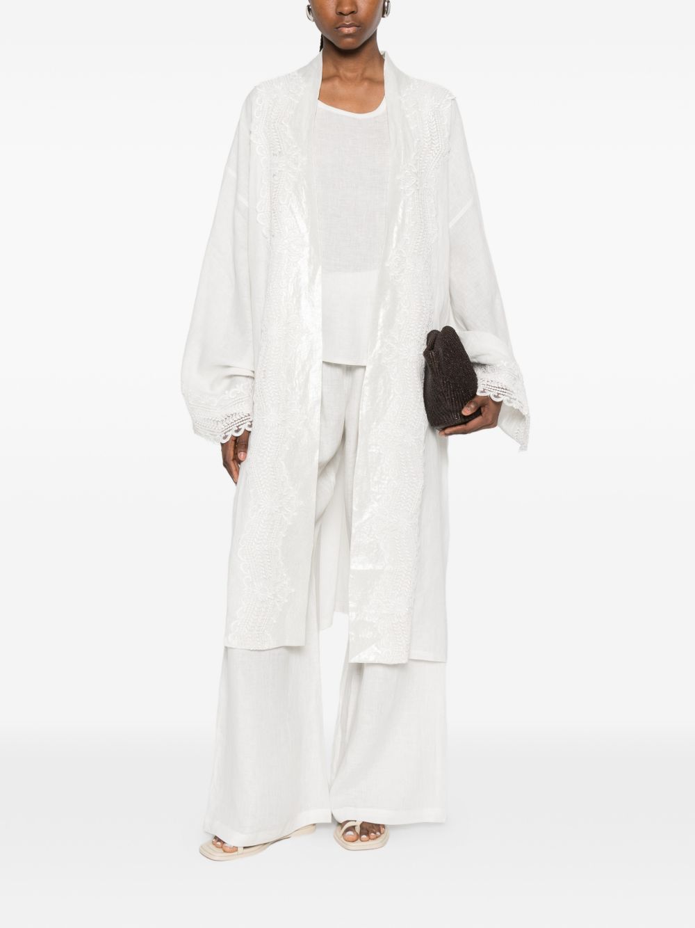 Kimono in pizzo in bianco Maurizio - donna 