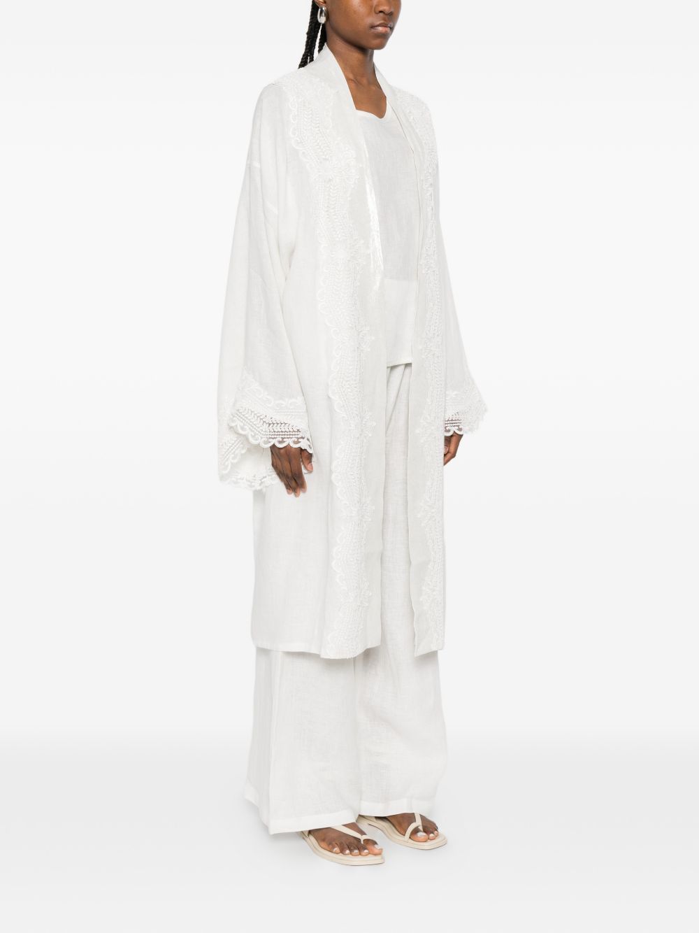 Kimono in pizzo in bianco Maurizio - donna 
