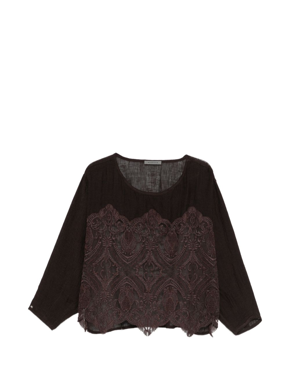 Top in pizzo in marrone Maurizio - donna 