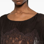 Top in pizzo in marrone Maurizio - donna 