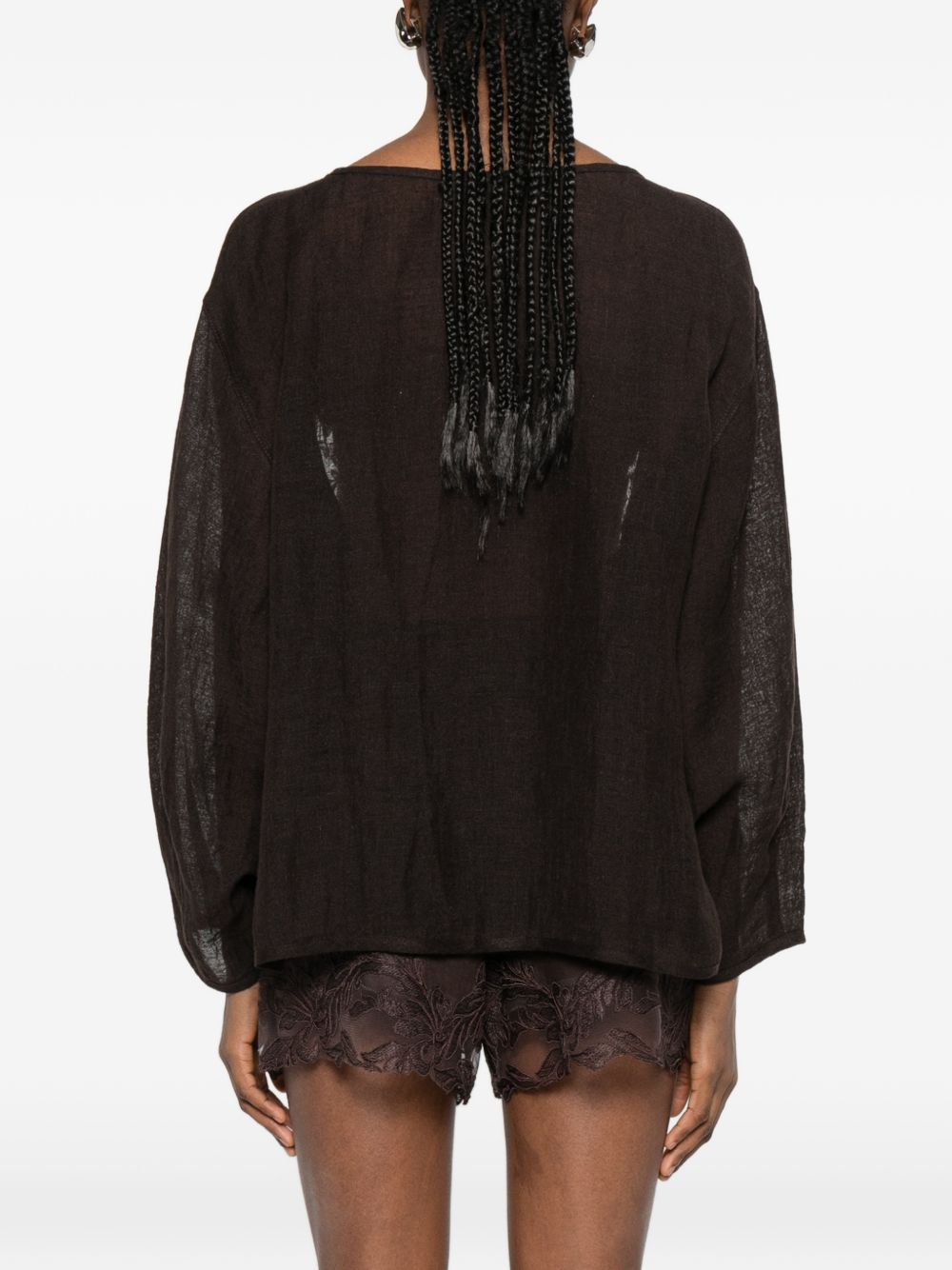 Top in pizzo in marrone Maurizio - donna 