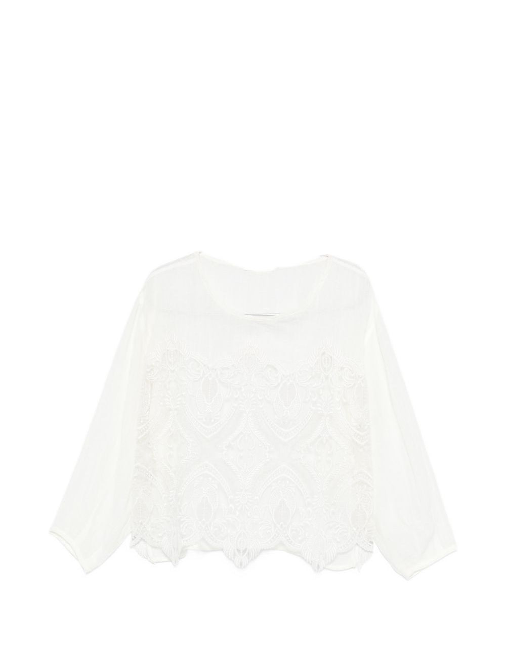 Top con inserti in pizzo in bianco Maurizio - donna 