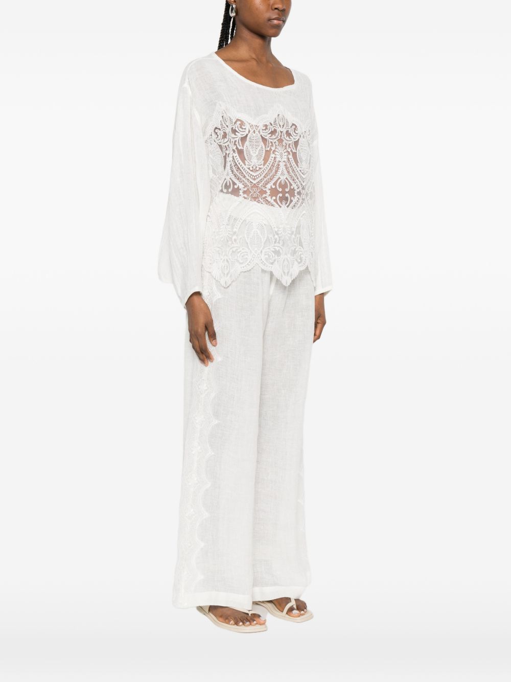 Top con inserti in pizzo in bianco Maurizio - donna 