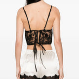 Crop top con dettaglio di lacci in nero Maurizio - donna 