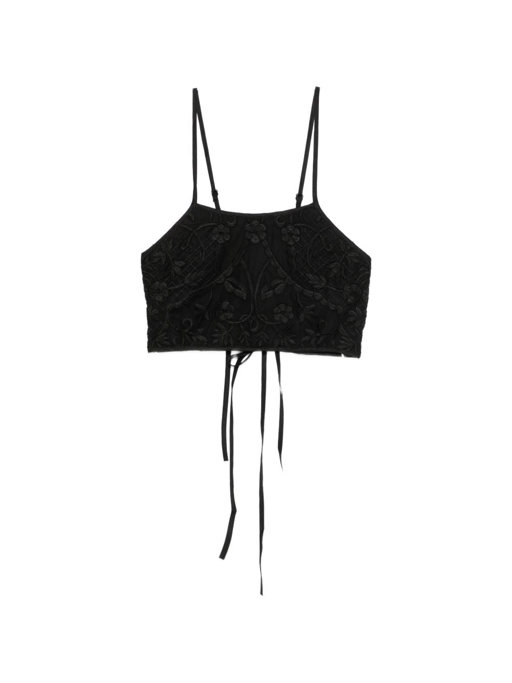 Crop top con dettaglio di lacci in nero Maurizio - donna 