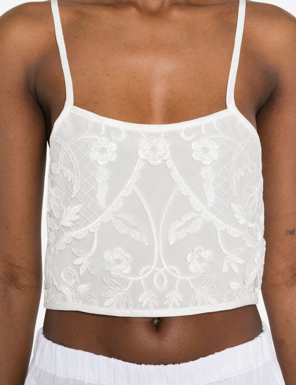 Top in pizzo con motivo floreale in bianco Maurizio - donna 