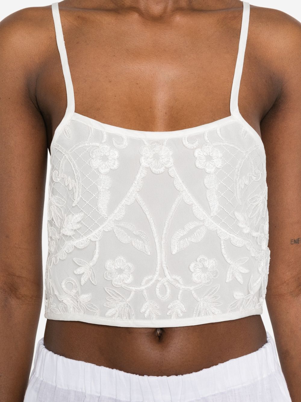 Top in pizzo con motivo floreale in bianco Maurizio - donna 