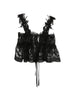Lace top with black floral pattern Maurizio - women