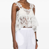 Top con lacci in pizzo in bianco Maurizio - donna 