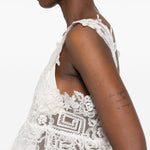Top con lacci in pizzo in bianco Maurizio - donna 