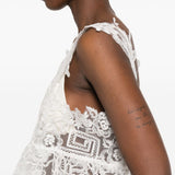 Top con lacci in pizzo in bianco Maurizio - donna 