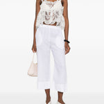Top con lacci in pizzo in bianco Maurizio - donna 
