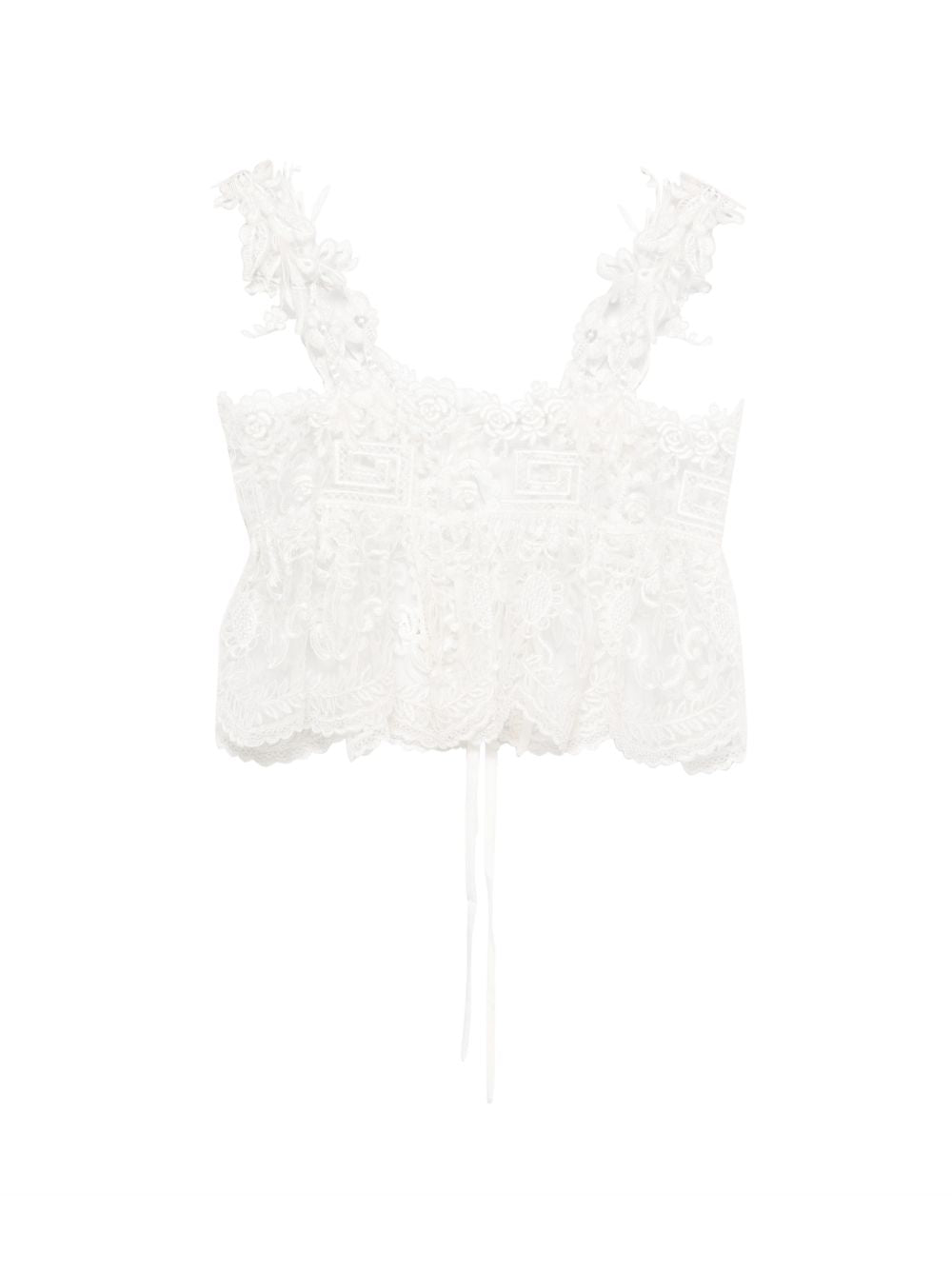 Top con lacci in pizzo in bianco Maurizio - donna 