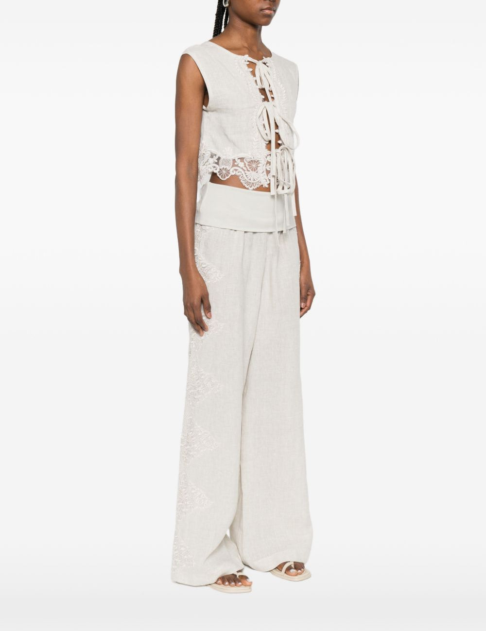 Top in pizzo in avorio Maurizio - donna 