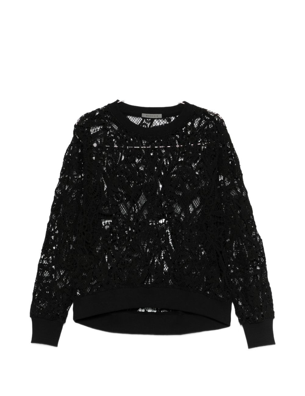 Top a maniche lunghe in  pizzo in nero Maurizio - donna 