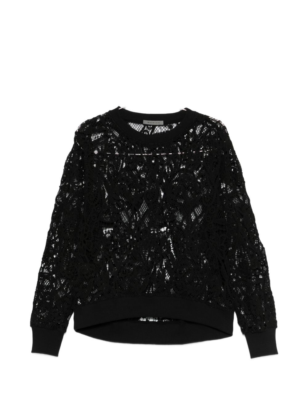 Top a maniche lunghe in  pizzo in nero Maurizio - donna 