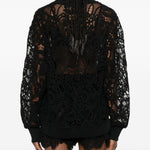 Top a maniche lunghe in  pizzo in nero Maurizio - donna 