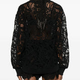 Top a maniche lunghe in  pizzo in nero Maurizio - donna 