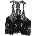 Top in pizzo con motivo floreale in nero Maurizio - donna 
