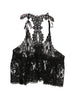 Lace top with black floral pattern Maurizio - women