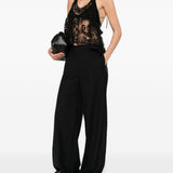Top in pizzo con motivo floreale in nero Maurizio - donna 