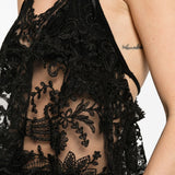 Top in pizzo con motivo floreale in nero Maurizio - donna 