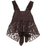 Top in pizzo con motivo floreale in marrone Maurizio - donna 