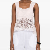 Top in pizzo con motivo floreale in rosa Maurizio - donna 
