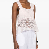 Top in pizzo con motivo floreale in rosa Maurizio - donna 