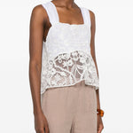 Top in pizzo con motivo floreale in bianco Maurizio - donna 