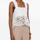 Top in pizzo con motivo floreale in bianco Maurizio - donna 