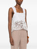 Maurizio women's white lace top with floral pattern