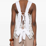 Top in pizzo con motivo floreale in bianco Maurizio - donna 