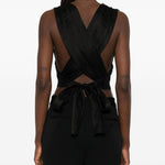 Top con allacciatura sul retro in nero Maurizio - donna 