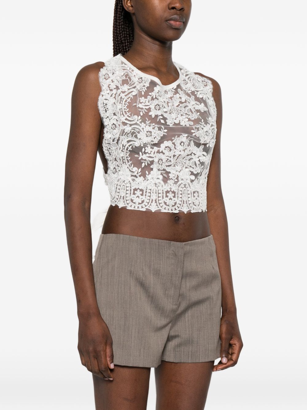 Top con allacciatura sul retro in bianco Maurizio - donna 