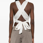 Top con allacciatura sul retro in bianco Maurizio - donna 