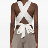 Top con allacciatura sul retro in bianco Maurizio - donna 