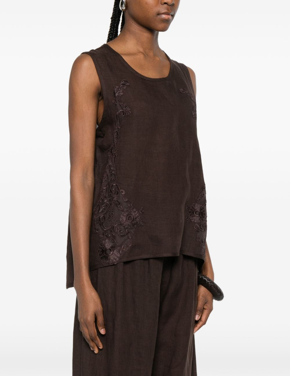CANOTTE con ricamo in marrone Maurizio - donna 