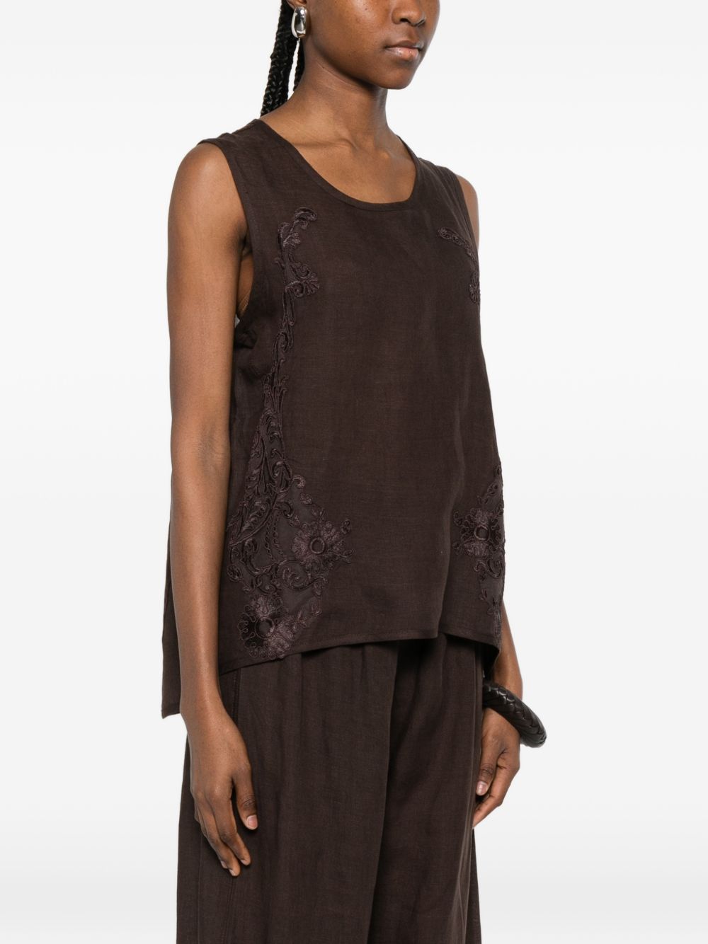 CANOTTE con ricamo in marrone Maurizio - donna 