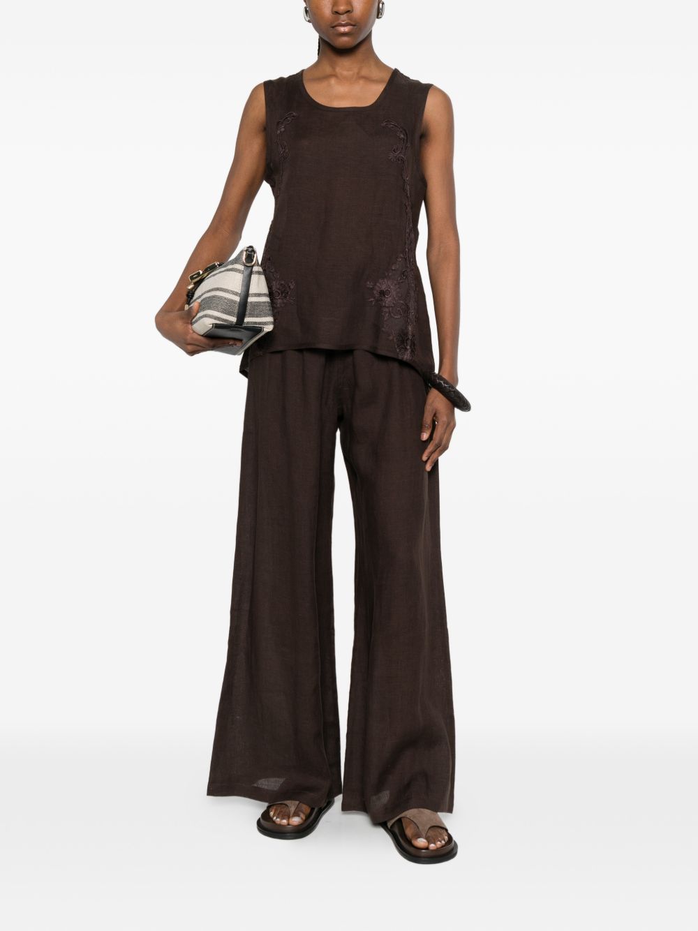 CANOTTE con ricamo in marrone Maurizio - donna 