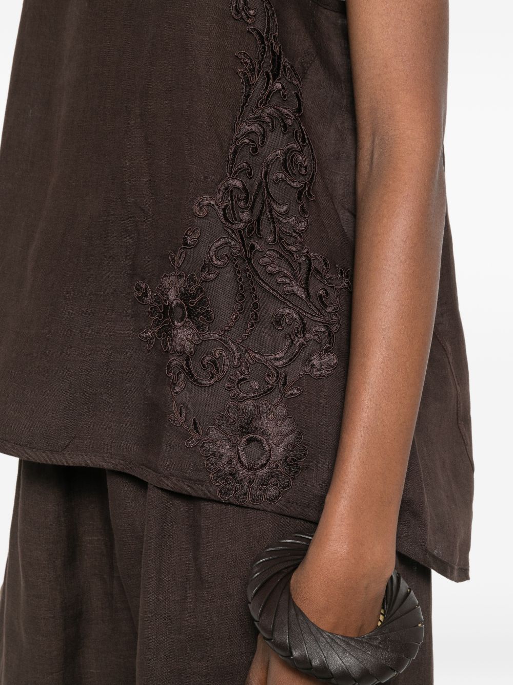 CANOTTE con ricamo in marrone Maurizio - donna 