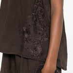 CANOTTE con ricamo in marrone Maurizio - donna 