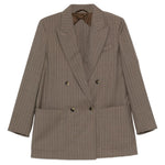 Giacca doppiopetto a righe acciaio in beige Maxmara - donna 