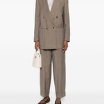 Giacca doppiopetto a righe acciaio in beige Maxmara - donna 