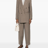 Giacca doppiopetto a righe acciaio in beige Maxmara - donna 