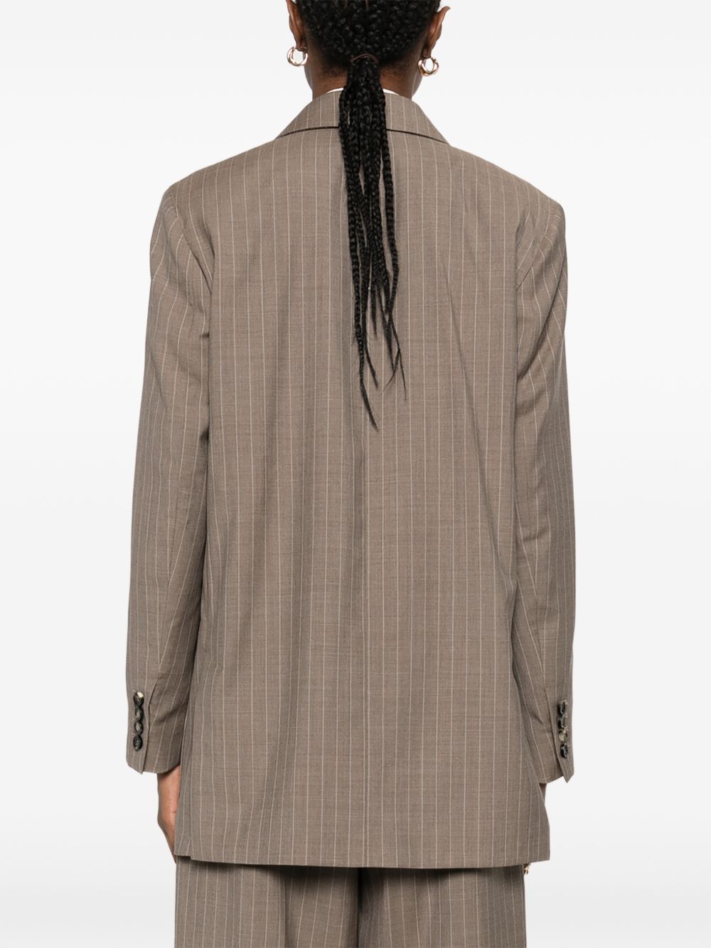 Giacca doppiopetto a righe acciaio in beige Maxmara - donna 